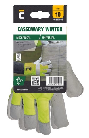 CASSOWARY WINTER rukavice blistr HV žltá 10