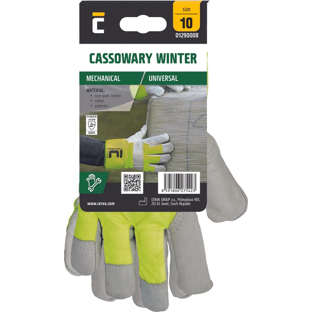 CASSOWARY WINTER rukavice blistr HV žltá 10