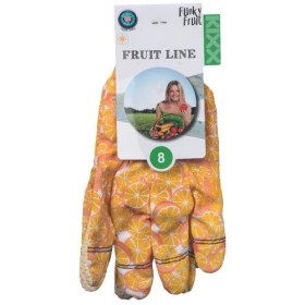FUNKY FRUIT rukavice bavlnené s PVC bodmi, oranžové - 8