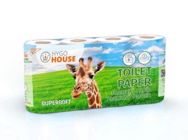 Toaletný papier HYGOHOUSE, 2 vrstvy, celulóza 1x8 ks